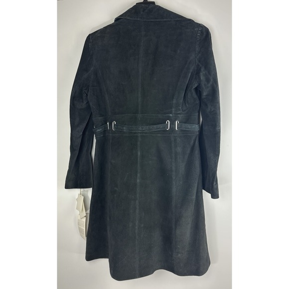 Vtg Margaret Godfrey x Bloomingdale's Suede Leather Belted Trench Coat Womens 14 - Picture 12 of 16